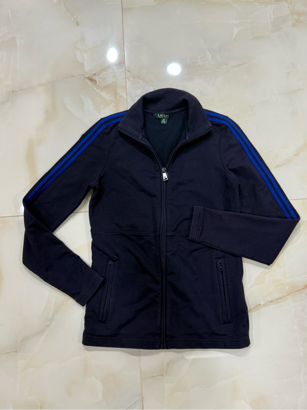 Lauren Ralph Lauren Black Quarter-Zip Jacket with Subtle Logo